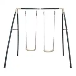 Decathlon AXI Dubbele Schommel Metalen, 210 x 210 x 217 cm - Wit & Grijs aanbieding