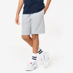 Decathlon Multisport kindershort katoen gemêleerd grijs aanbieding