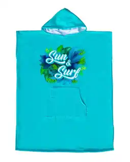 Decathlon SURFPONCHO VOOR VOLWASSEN MICROVEZEL MET BADSTOF aanbieding