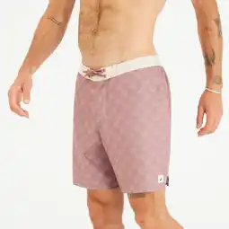 Decathlon Lange boardshort 18 voor surfen heren 100 Palmer taupe roze aanbieding