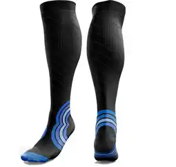 Decathlon Compressiekousen voor dames en heren (20-30 mmHg klasse 2) (blauw, SM) aanbieding