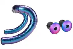 Decathlon Supacaz Super sticky kush bling stuurlint oil slick inclusief aluminium aanbieding