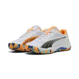 Decathlon NOVA Court padelschoenen PUMA White Black Vivid Blue Heat Fire aanbieding