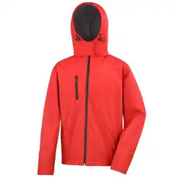 Decathlon Core Mens Lite Hooded Softshell Jacket (Rood/zwart) aanbieding