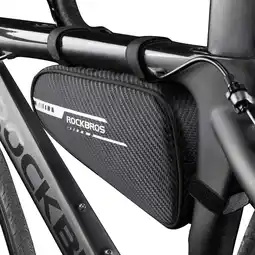 Decathlon ROCKBROS Fietsframe Tas MTB BMX Fiets Tube Driehoek Tas Zwart 1.2L aanbieding