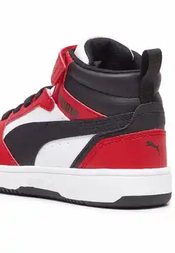 Decathlon Rebound V6 Mid sneakers voor kinderen PUMA White Black For All Time Red aanbieding