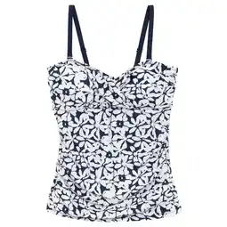 Decathlon Dames Aceana III Large Gebloemd Zwempak (Marine / Wit) aanbieding