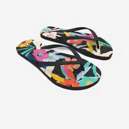 Decathlon Dames teenslippers 120 Azae zwart en multicolor aanbieding