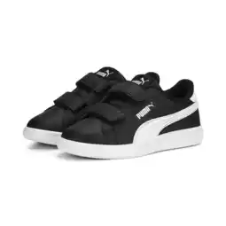 Decathlon Smash 3.0 leren V sneakers voor kinderen PUMA Black White aanbieding