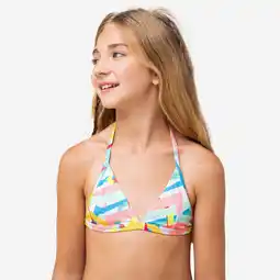 Decathlon Triangeltopje voor meisjes TEA 100 wit aanbieding