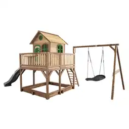 Decathlon AXI Liam Kinderhuis, Zandbak, Schommel en Glijbaan Grijs aanbieding