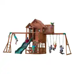 Decathlon Backyard Discovery Skyfort II Speeltoren met Schommels, Trapeze aanbieding