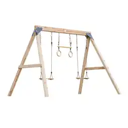 Decathlon AXI Maya Dubbelschommel met Trapeze, Bruin Houten - FSC hout aanbieding
