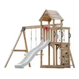 Decathlon AXI Moos Speeltoren, Dubbele Schommel, Touwladder Glijbaan Witte aanbieding