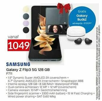 Selexion Samsung galaxy z flip3 5g 128 gb f711 aanbieding
