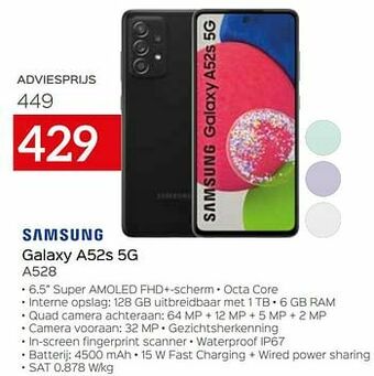 Selexion Samsung galaxy a52s 5g a528 aanbieding