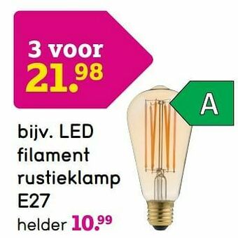 Led filament rustieklamp