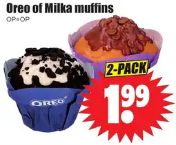 Dirk Oreo of Milka muffins aanbieding