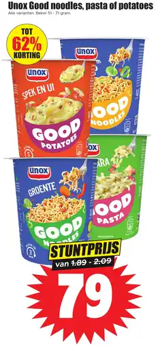 Dirk Unox Good noodles, pasta of potatoes BIO+ kokosolie aanbieding