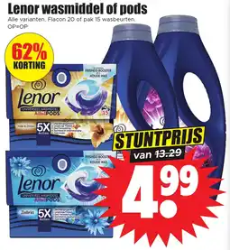 Dirk Lenor wasmiddel of pods aanbieding