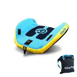 Decathlon Getrokken opblaasbare BEAGLE-boei 67x64 voor 2 personen PVC 26G/0,6 mm Blauw aanbieding