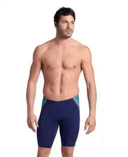 Decathlon Arena Heren Zwembroek Camo Kikko Jammer Navy-Water Multi aanbieding