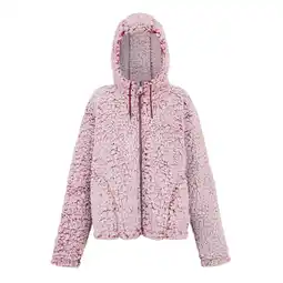 Decathlon Dames Zelpha Fluffy Fleecejas met capuchon (Rumba-rood) aanbieding