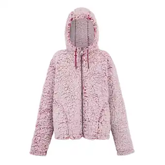 Decathlon Dames Zelpha Fluffy Fleecejas met capuchon (Rumba-rood) aanbieding