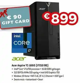 Acer aspire tc-1660 i7210 be