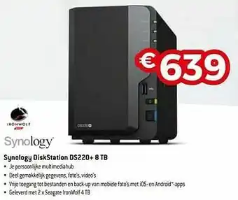 Exellent Synology diskstation ds220+ 8 tb aanbieding