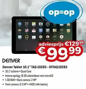 Exellent Denver tablet 10.1`` taq-10283 - dvtaq10283 aanbieding