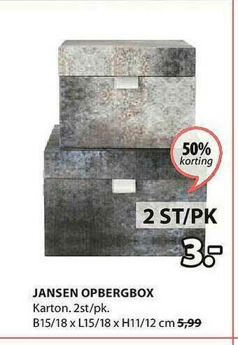Jysk Jansen Opbergbox aanbieding
