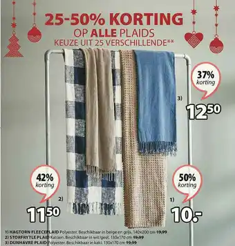 Jysk 25-50% Korting Op Alle Plaids aanbieding