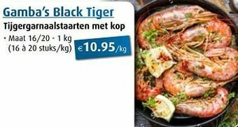 Aronde Gamba’s black tiger tijgergarnaalstaarten met kop aanbieding
