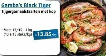 Gamba’s black tiger tijgergarnaalstaarten met kop