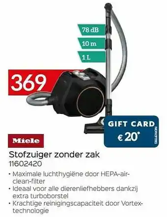 Selexion Miele stofzuiger zonder zak 11602420 aanbieding