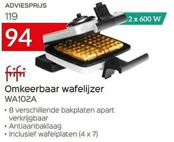 Frifri omkeerbaar wafelijzer wa102a