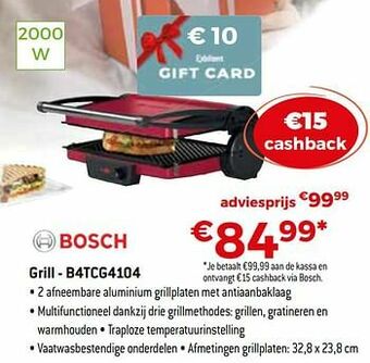 Exellent Bosch grill - b4tcg4104 aanbieding
