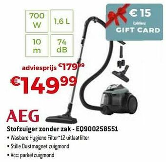 Exellent Aeg stofzuiger zonder zak - eq900258551 aanbieding
