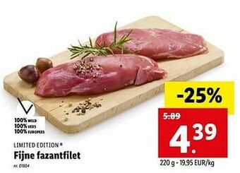 Lidl Fijne fazantfilet aanbieding