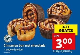 Lidl Cinnamon bun met chocolade aanbieding