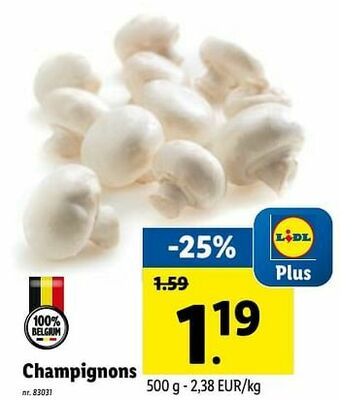 Lidl Champignons aanbieding