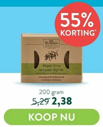 Holland & Barrett Aleppo zeep met pure olijfolie aanbieding