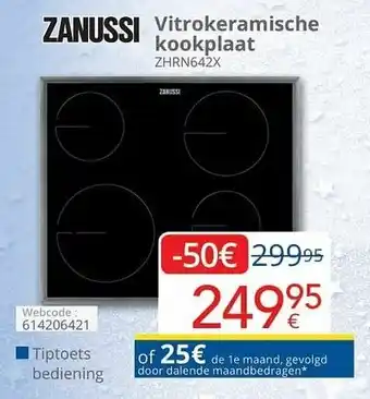 Eldi Zanussi Vitrokeramische kookplat aanbieding