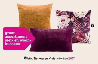 Leen Bakker Sierkussen violet aanbieding