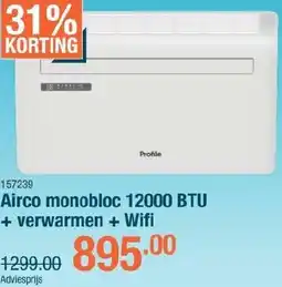 Cevo Airco monobloc 12000 BTU + verwarmen + Wifi aanbieding