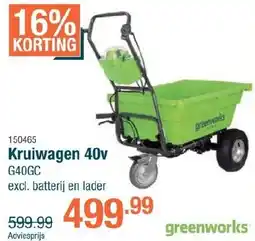 Cevo Greenworks Kruiwagen 40v G40GC aanbieding