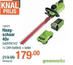 Greenworks haagschaar 40v G40HT61K2