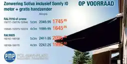 Cevo Zonwering Soliva inclusief Somfy I0 motor + gratis handzender aanbieding
