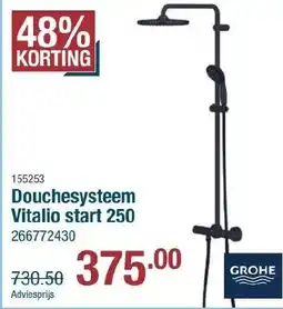 Cevo Grohe douchesysteem vitalio start 250 aanbieding